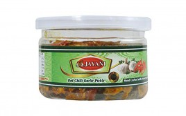 Jayani Red Chilli Garlic Pickle   Plastic Jar  200 grams